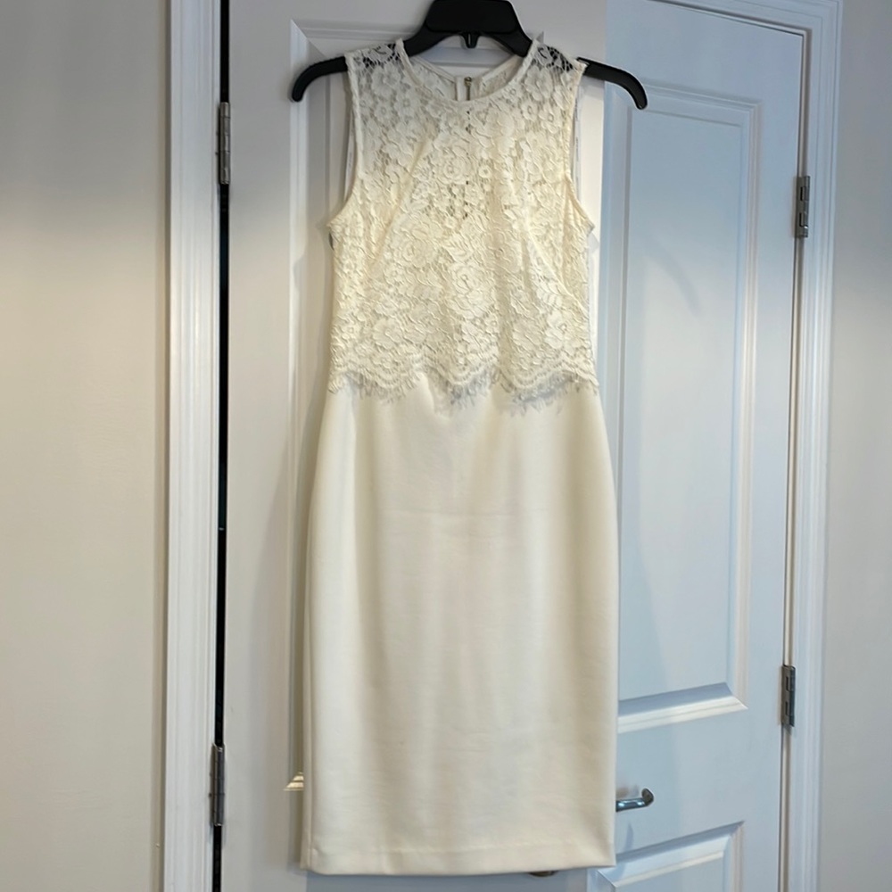 Size 2P off white Calvin Klein dress